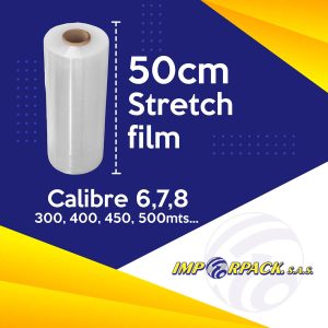 Stretch Film de 50 cm calibre 6, 7 y 8 para empaque y logística