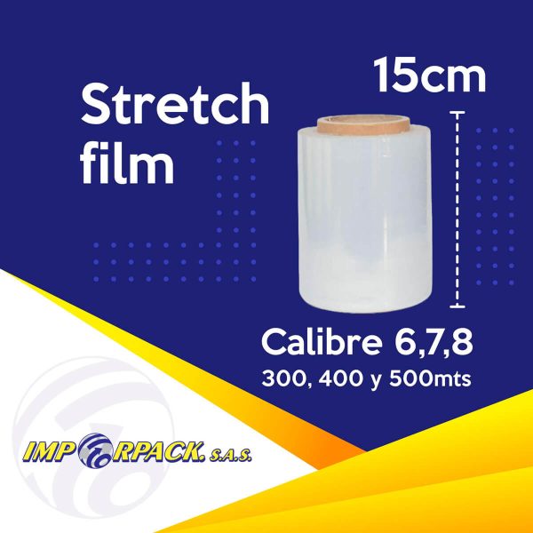 Rollos de stretch film vinipel de 15 cm calibre 6, 7 y 8 para embalaje